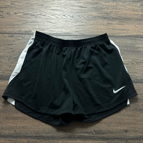 Nike Women's Black and White Athletic Shorts - Picture 2 of 4
